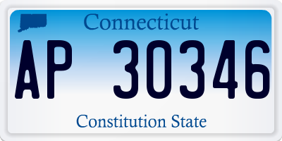 CT license plate AP30346