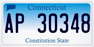 CT license plate AP30348