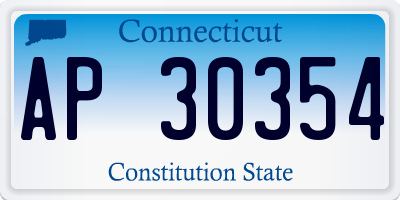 CT license plate AP30354