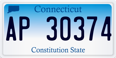 CT license plate AP30374