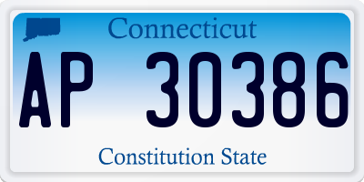 CT license plate AP30386