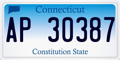 CT license plate AP30387