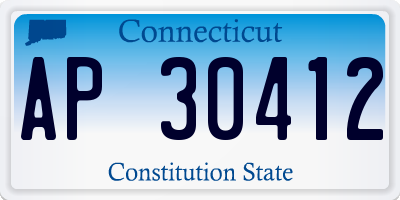 CT license plate AP30412