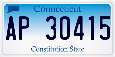 CT license plate AP30415