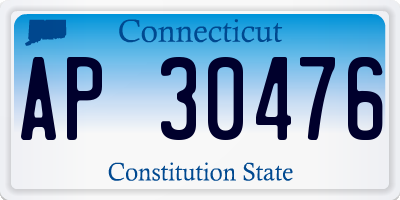 CT license plate AP30476