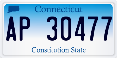 CT license plate AP30477