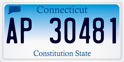 CT license plate AP30481