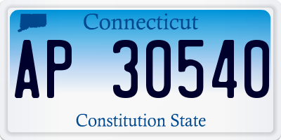 CT license plate AP30540