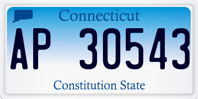 CT license plate AP30543