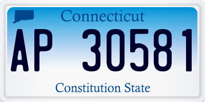 CT license plate AP30581