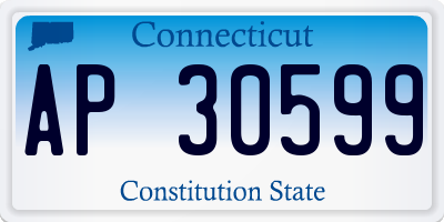 CT license plate AP30599