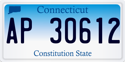 CT license plate AP30612