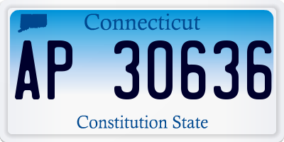 CT license plate AP30636