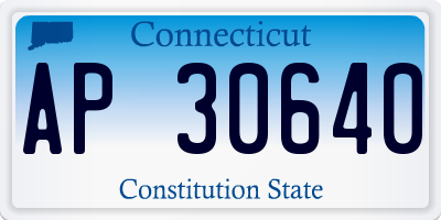 CT license plate AP30640