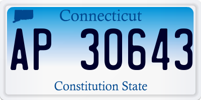 CT license plate AP30643