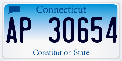 CT license plate AP30654
