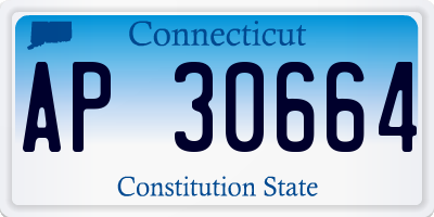 CT license plate AP30664