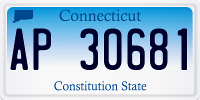 CT license plate AP30681