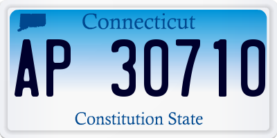 CT license plate AP30710
