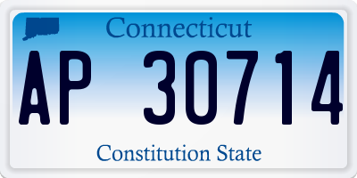 CT license plate AP30714