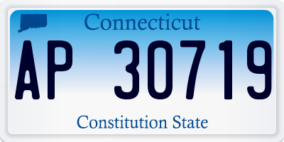 CT license plate AP30719