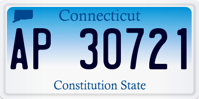 CT license plate AP30721