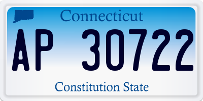 CT license plate AP30722