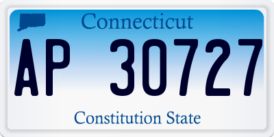 CT license plate AP30727