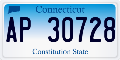CT license plate AP30728