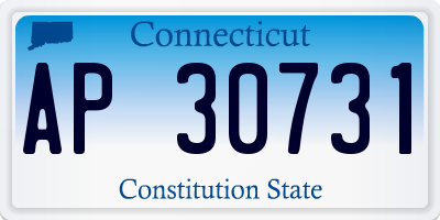 CT license plate AP30731