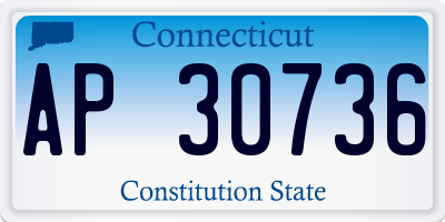 CT license plate AP30736