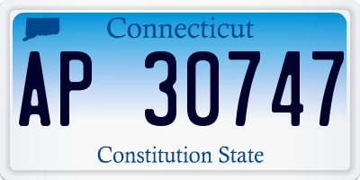 CT license plate AP30747