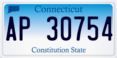 CT license plate AP30754