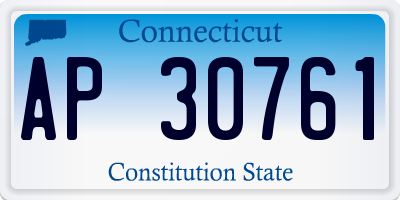 CT license plate AP30761