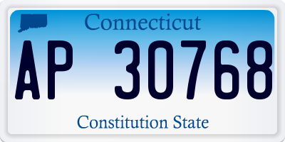 CT license plate AP30768