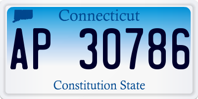 CT license plate AP30786