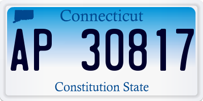 CT license plate AP30817