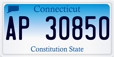 CT license plate AP30850