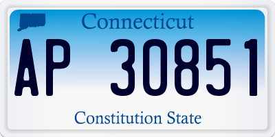 CT license plate AP30851