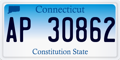 CT license plate AP30862