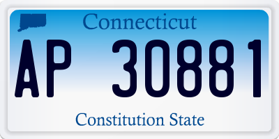 CT license plate AP30881