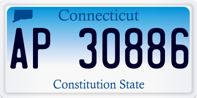 CT license plate AP30886
