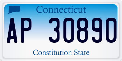 CT license plate AP30890