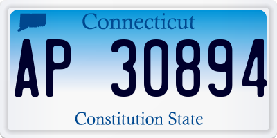 CT license plate AP30894