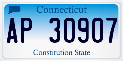 CT license plate AP30907