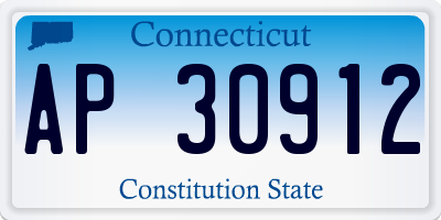 CT license plate AP30912
