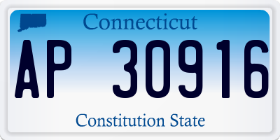 CT license plate AP30916