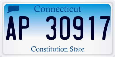 CT license plate AP30917