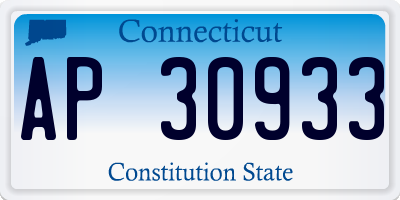 CT license plate AP30933