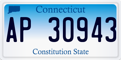 CT license plate AP30943